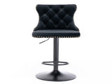 Swivel Velvet Barstools Adjusatble Seat Height from 25-33 Inch, Chrome base Bar Stools with Backs W1143P324532