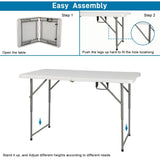 4ft Foldable Lift Patio Plastic Table White 23561282