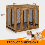 ZUN Furniture Dog Crate with Tray for Large Dogs, Indoor Aesthetic Puppy Kennel Pet House Dog Cage with 54164521