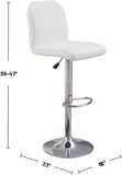 Adjustable stool Chair White Faux Leather Clean Lines Seat Chrome Base Modern Set of 2 Chairs / B011P151352