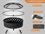 32IN Metal Fire Pit Black 36801333