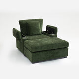 Modern Oversized Chair with Ottoman,Chenille Fabric Sofa Bed,Accent Chair Comfy Sofa with Cupholders W2606P293158