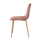 ZUN Indoor pink velvet dining chair, modern kitchen dining chair backrest, upholstered side chair W210P184210