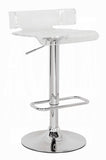 Adjustable Height Bar Stool Swivel Seat Acrylic Clear and Chrome Finish Modern Kitchen Furniture 1pc B2741P326196