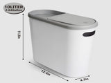 2 Packs Bathroom Trash Can, 2.6 Gallon Small Plastic Garbage Bucket Bin with Lid, White 23804406