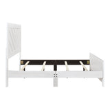 Contemporary White Finish Full Size Panel Bed Wooden Bedroom Furniture 1pc, Bed in a Box B011P250484