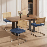 Natural Rattan Dining Chairs Set of 4, Modern Dining Room Chairs with Solid Wood Back for Kitchen W3010P298567