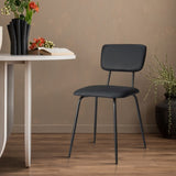 Set of 4 Modern Padded Dining Chairs for Kitchen Bar Office Chair, Black 41140810