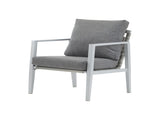 Silver Aluminum Lounge Chair with Sleek Rope Accents and Comfortable Cushions, Perfect for Modern 14684586