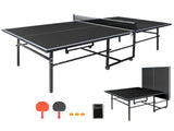 8.5*4. 3ft Black Mid-Size Table Tennis Table Foldable & Portable Ping Pong Table Set for Indoor W1408P478680