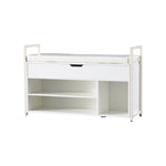 ZUN 39"Shoe Storage Bench, Entryway Bench with Lift Top Storage Box, Metal and Board Bench for Entryway, W2948P245232