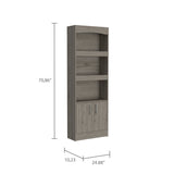 ZUN Durango Bookcase, Three Shelves, Double Door Cabinet B128P148910