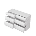 ZUN 6 Drawer Dresser for Bedroom, White Dresser No Handle, Modern 6 Chest of Drawers with Wide Storage W757P235726