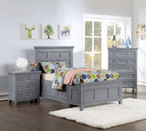 Transitional Style Gray Color Solid wood 1pc Nightstand Only Bedroom Furniture Bedside Table Round B011140215