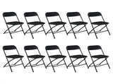 10pcs Injection Molding Classic Garden Plastic Folding Chair Black 96179207