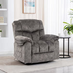 ZUN Swivel and Rocking Recliner Chair with Massage and Heating Bonded Leather Sofa W1403P172912