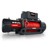 ZUN X-BULL Electric Winch 10000 LBS 12V Synthetic Rope Load Capacity Red Rope Jeep Towing Truck Off Road W121848105