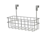 Over-the-Toilet Bathroom Storage Shelf Unit Set with Space Saver, Basket and Hooks, Satin Nickel, 70750030