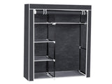 64" Portable Closet Storage Organizer Wardrobe Clothes Rack with Shelves Gray 48294238