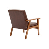 ZUN Accent Chairs Set of 2 with Table, Mid Century Modern Accent Chair, Wood and Fabric Armchairs 03533300