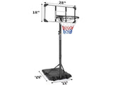 Portable Basketball System 28in Basketball Goal Height Adjustable 5.6ft to 7ft with Stable Base and 35349040