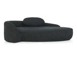 Modern Oval Single Lazy Sofa Chair with Integrated Backrest, Side Armrest and Pillow, Compact W487P456130