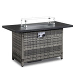 ZUN 43-Inch Fire Table,50000 BTU Gas Firepit with Volcanic Stone Black 42383466