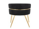 Dining Chair in Gold Metal and Black Velvet - Set of 2 B202P223458