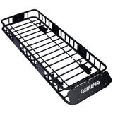 Rooftop Cargo Carrier Basket Motoring Roof Rack,Top Mount Roof Rack 64" black steel 89067829