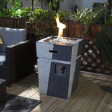 Outdoor Concrete Fire Pit Column Propane Fire Pit Patio Gas Fire Pit W85343018