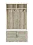 ZUN Wood Coat Rack, Storage Shoe Cabinet, with Clothes Hook, with Sponge Pad Product, Multiple Storage 67234760