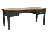 53 inch Writing Desk, No Assembly Required, Black and Whiskey Finish B108P160151