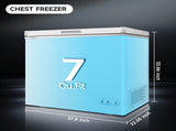 ORIKOOL Chest Freezer 7.0 Cu.ft Solid Top Commercial Deep Chest Freezers with Lockable Stay-Open Lid W2095126140