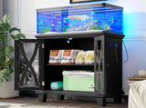 20 Gallon Fish Tank Stand with Power Outlets, Farmhouse Decorative Aquarium Stand N704P350196B