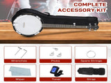 Full Size 5 String Right Handed Banjos Set with Closed Solid Sapele Back & Mahogany Neck and 27013986