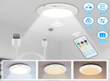 Magnetic USB Rechargeable Ceiling Light with PIR Motion Sensor, 3 Color Temperatures Stepless 71228729