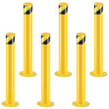 ZUN Safety Bollard Post, 36 Inch Height Steel Bollards, 3.5 Inch Diameter Parking Bollard, Yellow Powder 51932151