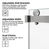 54*76" Frameless Double Sliding Shower Door, Double Shower Door, 3/8 SGCC Tempered Glass, T3177P320582