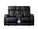 Fortuner Modern Style Upholstery Recliner Loveseat Made with Wood & Massage Function Included-Black B009P287716