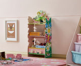 ZUN Kids Funnel Olivia the Fairy Girls Hand Painted 3 Tier Flower Bookcase with Drawers B05367936