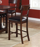 ZUN Set of 2 Chairs Dining Room Furniture Dark Brown Cushioned Solid wood Counter Height Chairs HS00F1207-ID-AHD