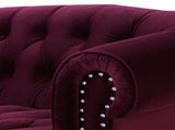La Rosa Victorian Chesterfield Loveseat, Burgundy Velvet B2719P238184