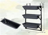 3Tier Deck Railing Planter, SelfWatering Hanging Garden Box with Drainage Tray, Metal Frame 30456601