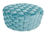 Round 24" Ottoman in Ice Blue Velvet B202P223705