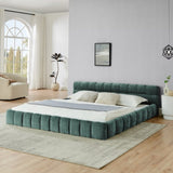 King size Upholstered Bed Frame Thick Fabric, Chenille Fabric Grounded Queen Size Platform Bed W487P246687