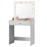 ZUN Vanity Desk with Mirror and Lights, Dressing Table with Large Drawer, 1 Level Storage Dresser & 3 84566565