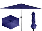 9ft Patio Umbrella, Outdoor Market Umbrella with Push Button Tilt, Crank Handle, 6 Sturdy Iron Ribs, 93983918