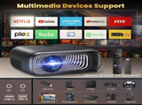 FUDONI Projector with WiFi 6 and Bluetooth Dual-way, Native 1080P 4K Support Outdoor Movie Projector 51249764