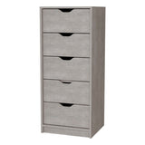 ZUN Logan Concrete Gray 5 Narrow Drawer Dresser B062P175163