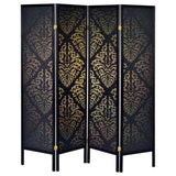 Black 4-panel Folding Screen B062P145532